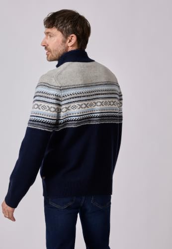 Damart Prêt-à-porter Uomo Gilet S con zip in lana jacquard