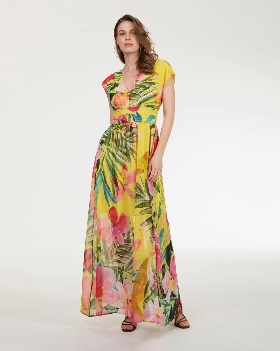 Markup Donna Vestiti Abito georgette stampa fiori