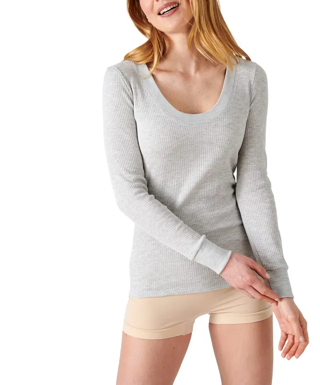 Damart Thermolactyl T-Shirt Lunga con Scollo Rotondo Ampio termica grigio melange L