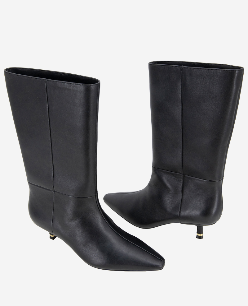 Kenneth Cole Reaction Shoes Meryl Leather Bootie stivaletti neri