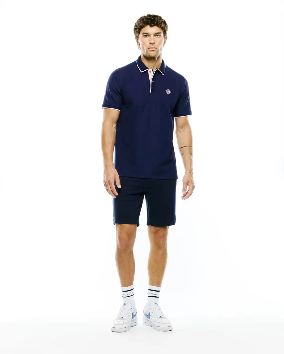 Psycho Bunny Men's Polos Robin Pima Piqué Polo polo blu