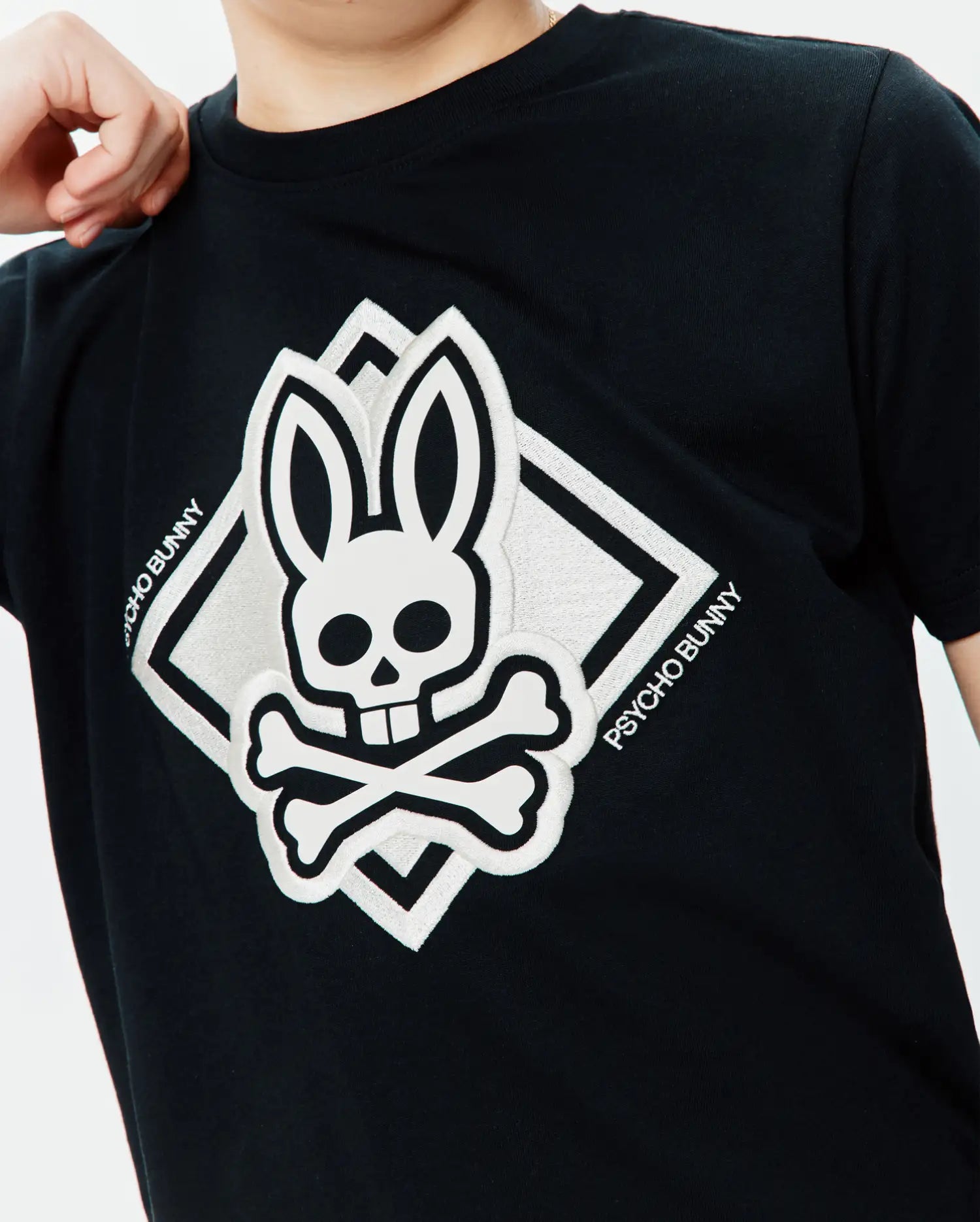 Psycho Bunny Kids Tees Tobias Graphic Tee maglietta nera cotone Pima