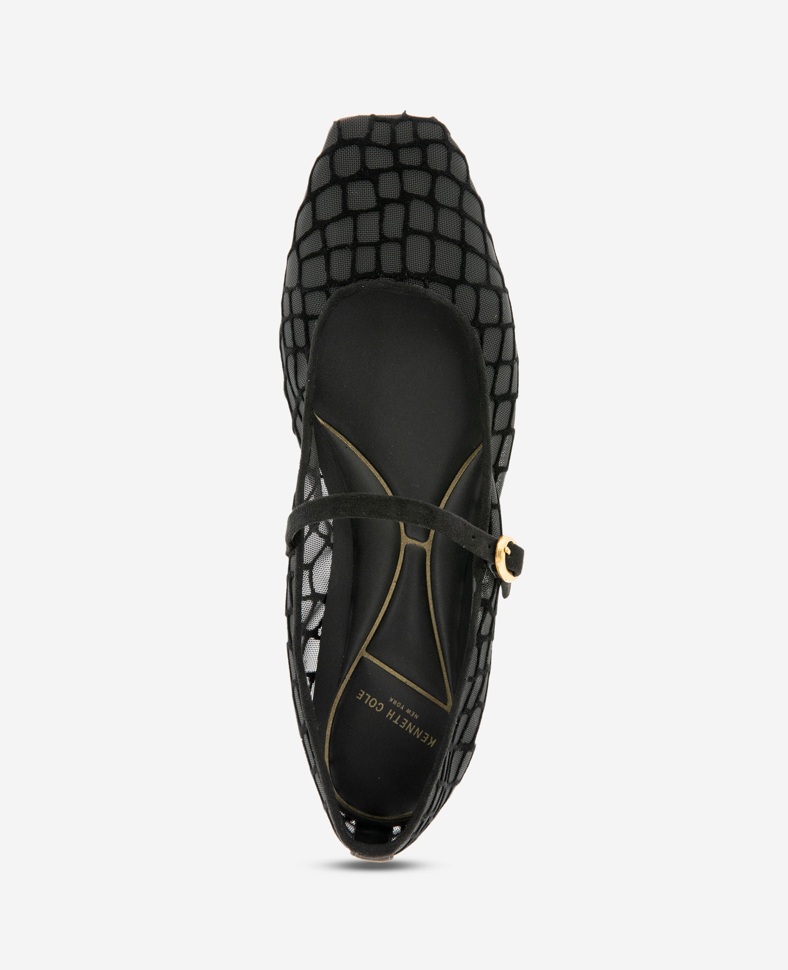 Kenneth Cole Reaction Shoes Jasper Croco Mesh Ballet Flat ballerine nere in tessuto