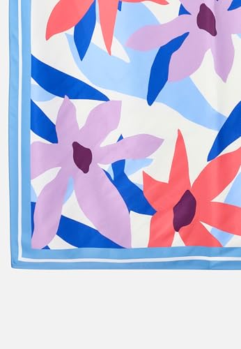 Damart Accessori Sciarpa grande quadrata floreale donna blu 90 x 90 cm