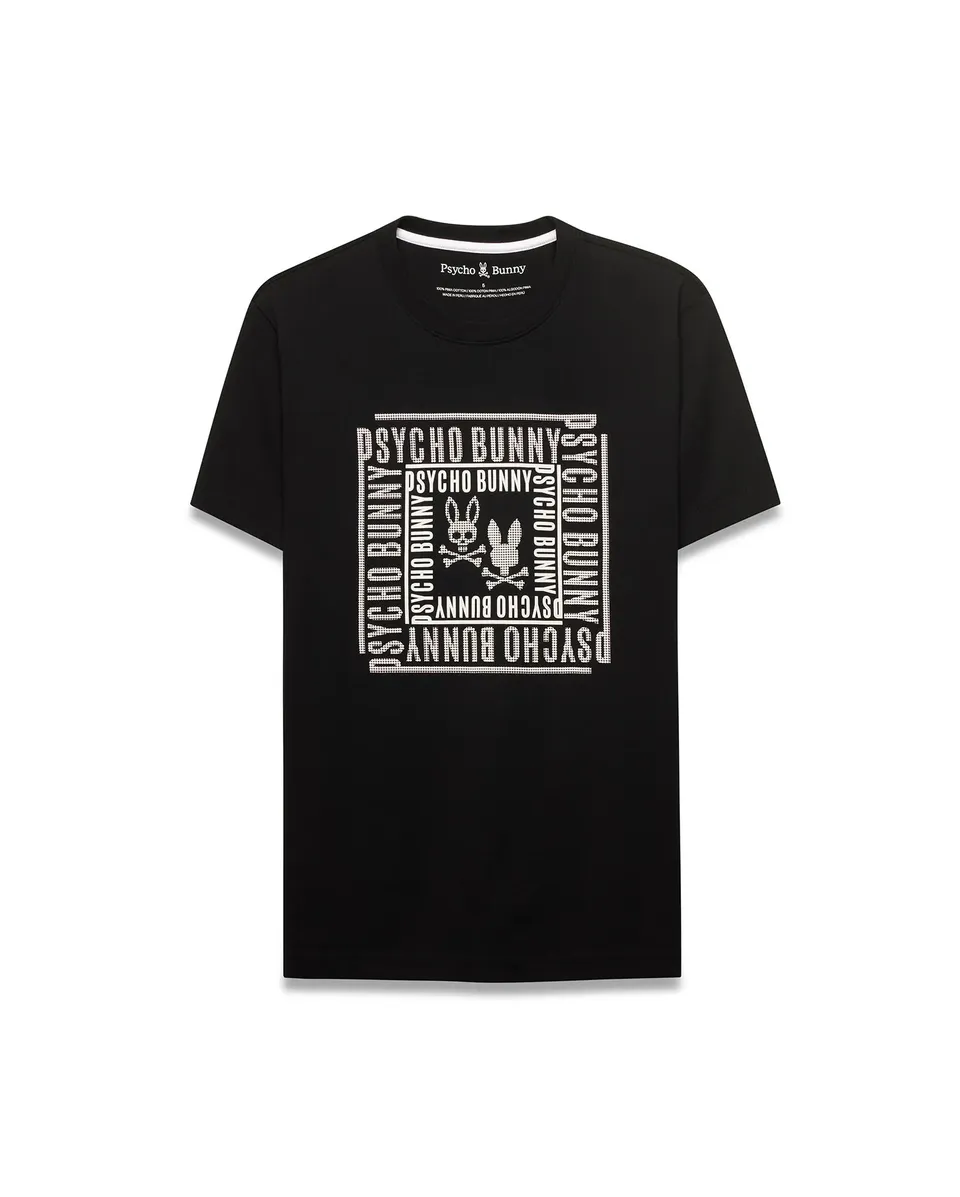 Psycho Bunny Men's Tees MEN'S RAJ WORDMARK GRAPHIC TEE - MT0200447 t-shirt nera