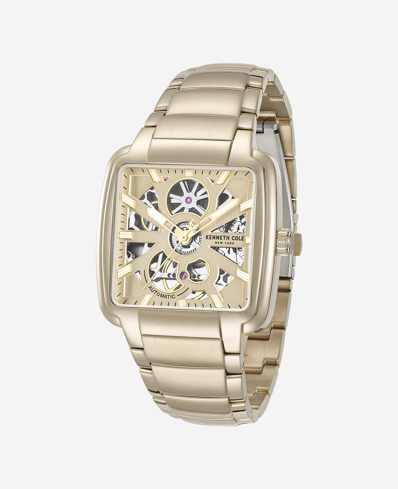 Kenneth Cole Reaction Watches Skeleton Automatic Bracelet Watch orologio dorato automatico