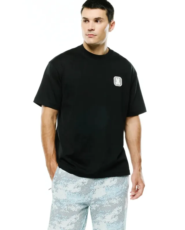 Psycho Bunny Men's Tees Men's Samson Oversized Bunny Tee maglietta nera oversize