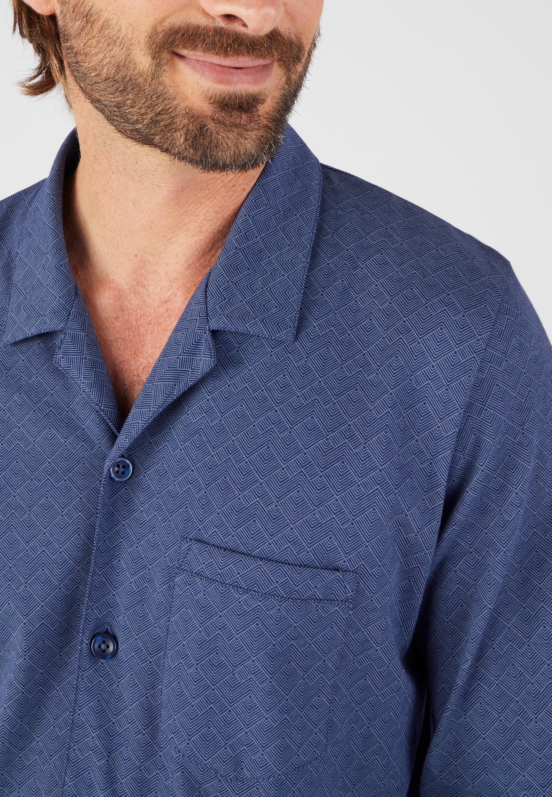 Damart Homewear Pigiama abbottonato in jersey di puro cotone uomo S