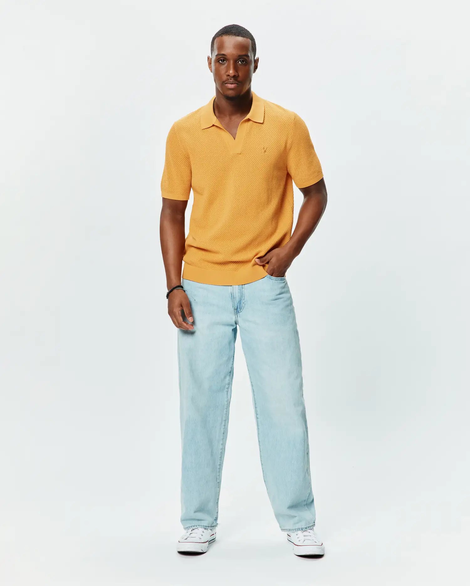 Psycho Bunny Men's Polos Devon Knit Polo MT0100169 polo gialla cotone