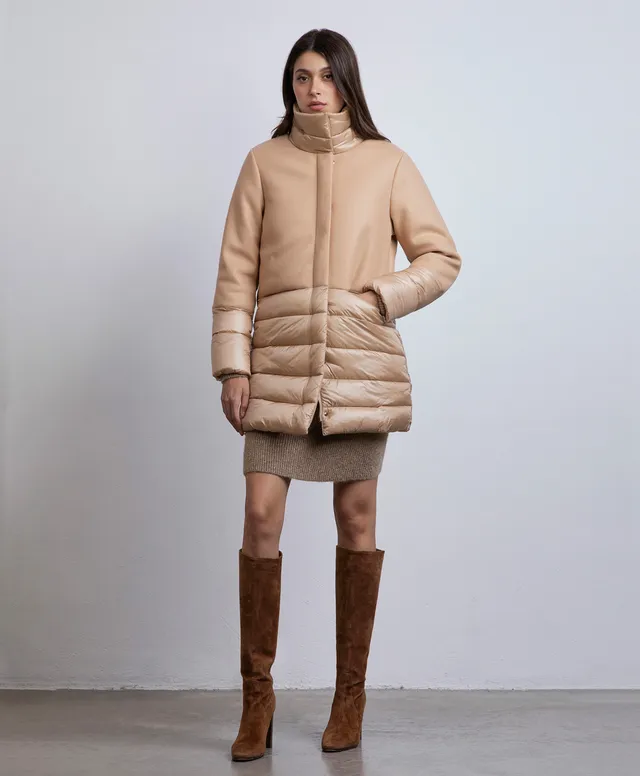 Markup Donna Giacche & Giubbotti Giubbino lungo panno e nylon giubbino lungo