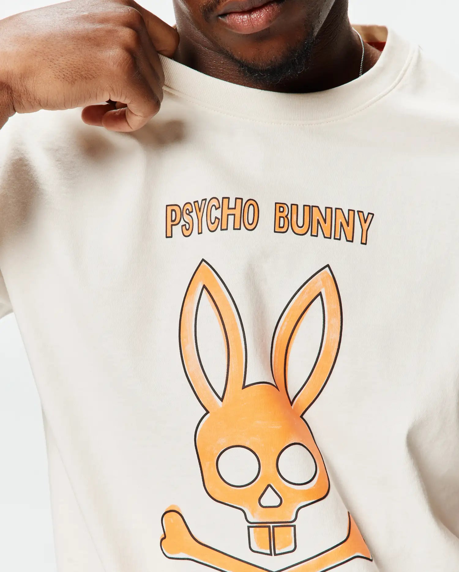 Psycho Bunny Men's Tees Adler Graphic Tee t-shirt bianca cotone Pima