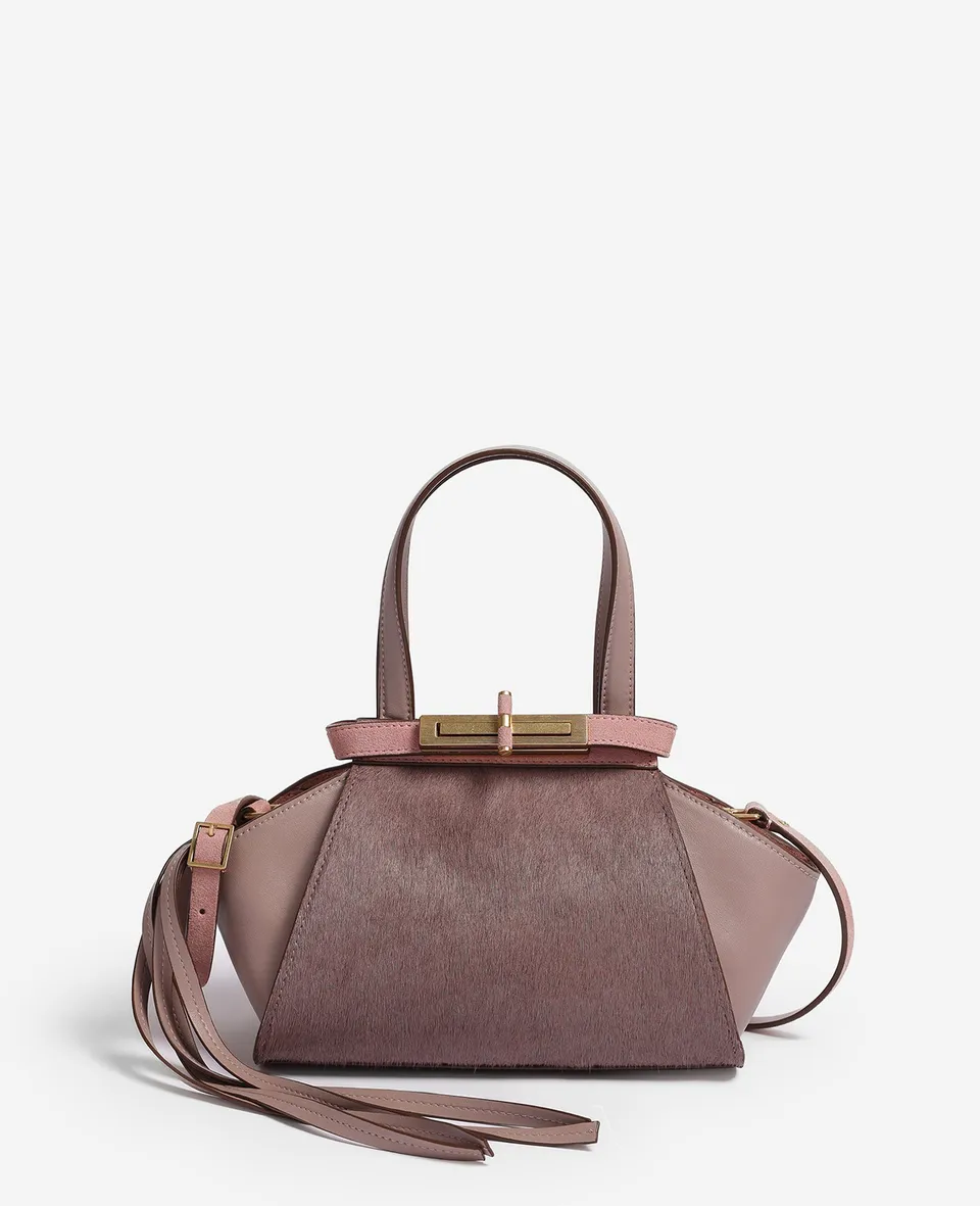 Kenneth Cole Reaction Bags Crosby Small Satchel borsa lilla in pelle