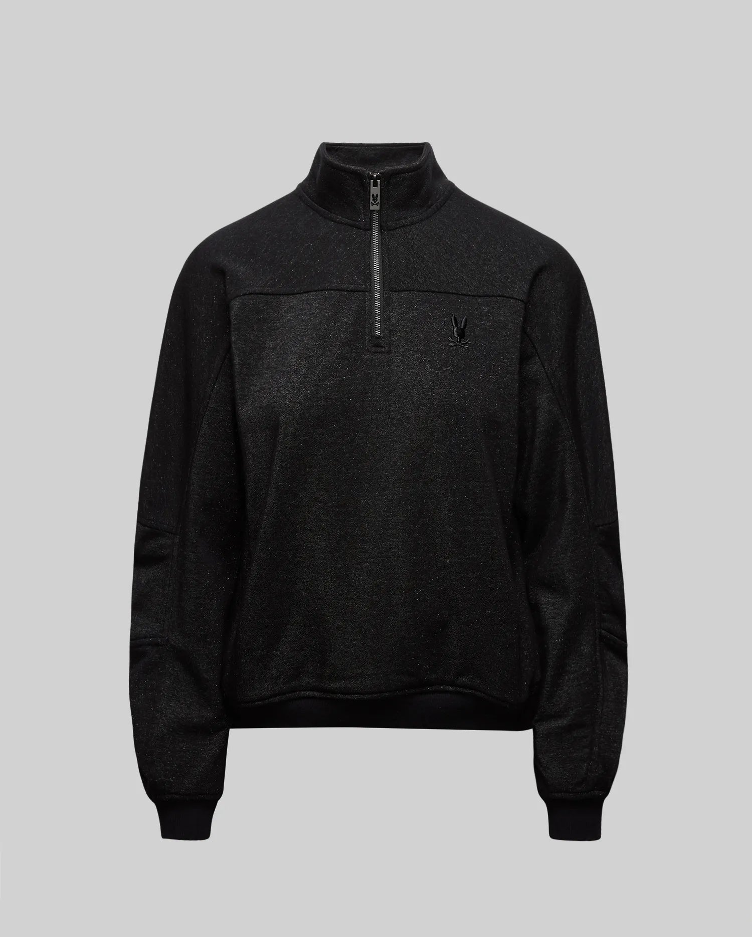 Psycho Bunny Women's Tops WOMENS JULES LUREX 1/4 ZIP PULLOVER - WT0500003 felpa nera lurex