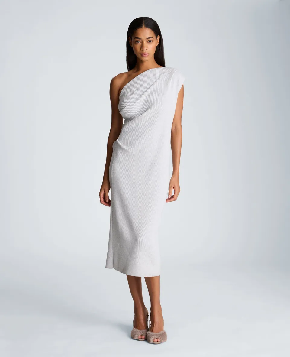 Kenneth Cole Reaction One Shoulder Dress Tank abito grigio
