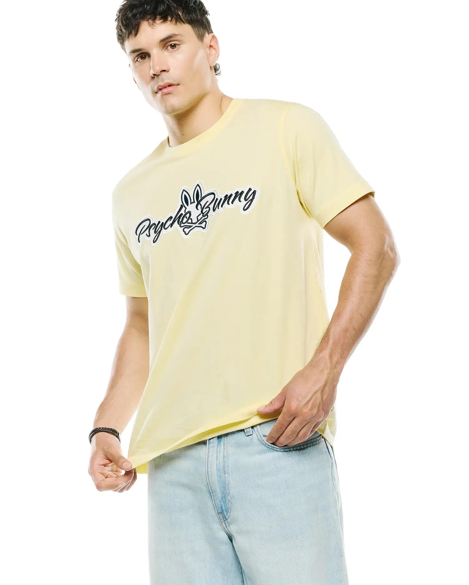 Psycho Bunny Men's Tees MENS JAYDON PIMA COTTON LOGO TEE MT0200367 T-shirt gialla