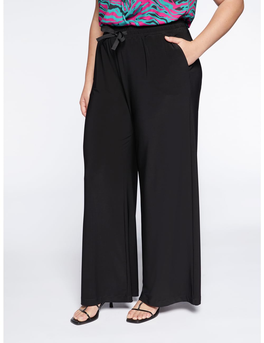 Fiorella Rubino Pantaloni pantaloni gamba larga in jersey S Plus