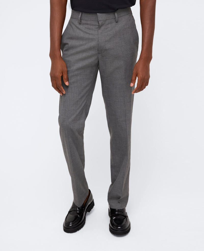 Kenneth Cole Reaction Clothing Slim-Fit Stretch Twill Dress Pant pantaloni grigi