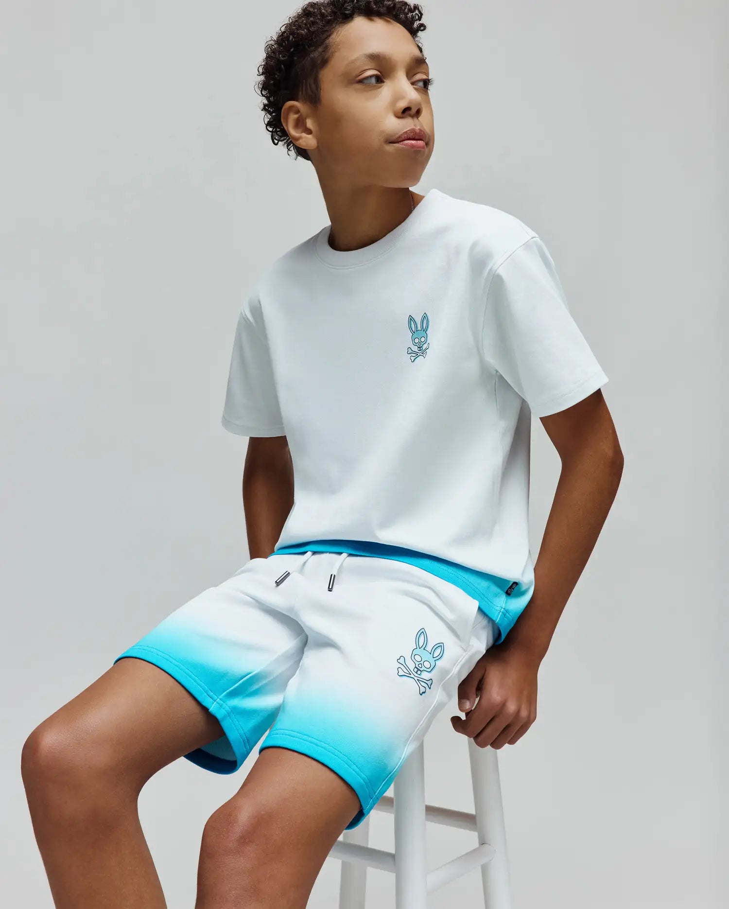 Psycho Bunny Kids Bottoms Dax Sweatshort KB0900026 shorts bianchi in cotone
