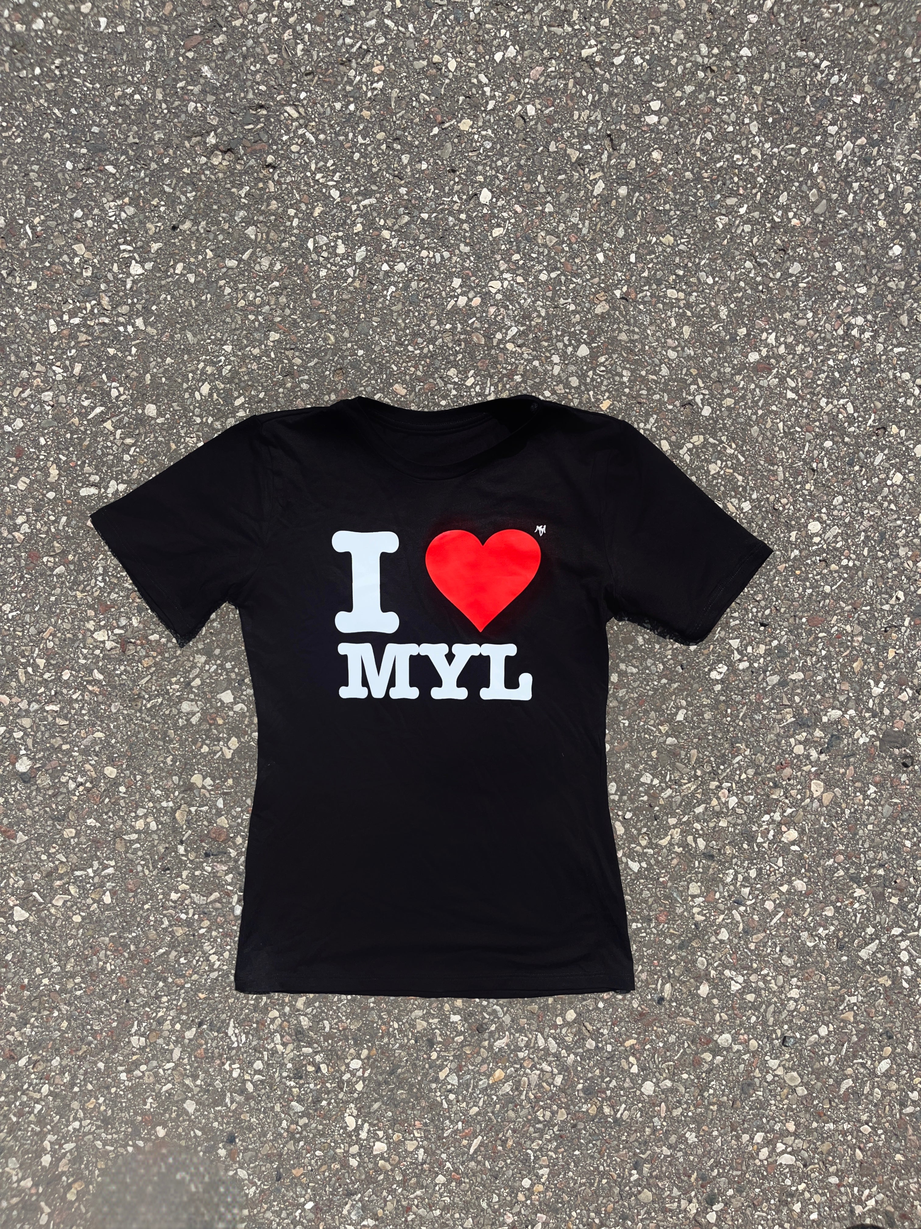 MYL CLOTHING FITTED I LOVE T-shirt I LOVE MYL XS/S cotone elasticizzato