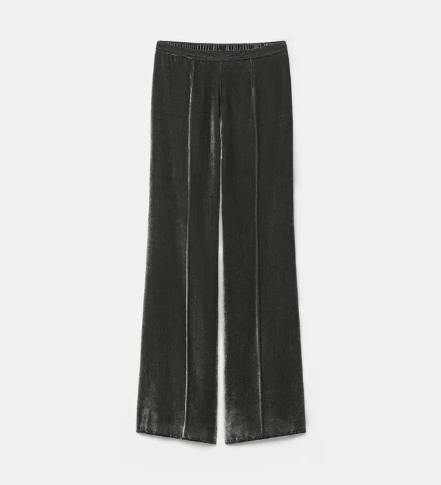 Forte pantaloni viscose and silk velvet trousers pantaloni grigi in velluto