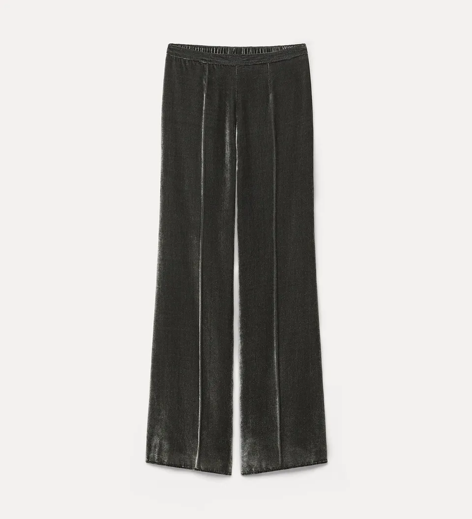 Forte pantaloni viscose and silk velvet trousers pantaloni grigi in velluto