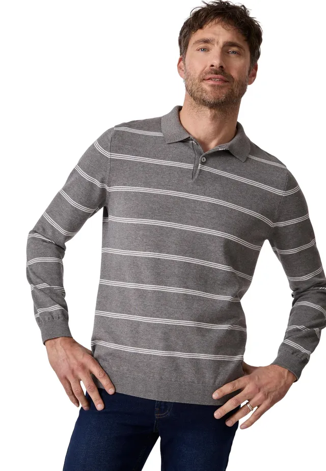 Damart Prêt-à-porter Maglione uomo collo polo righe taglia S