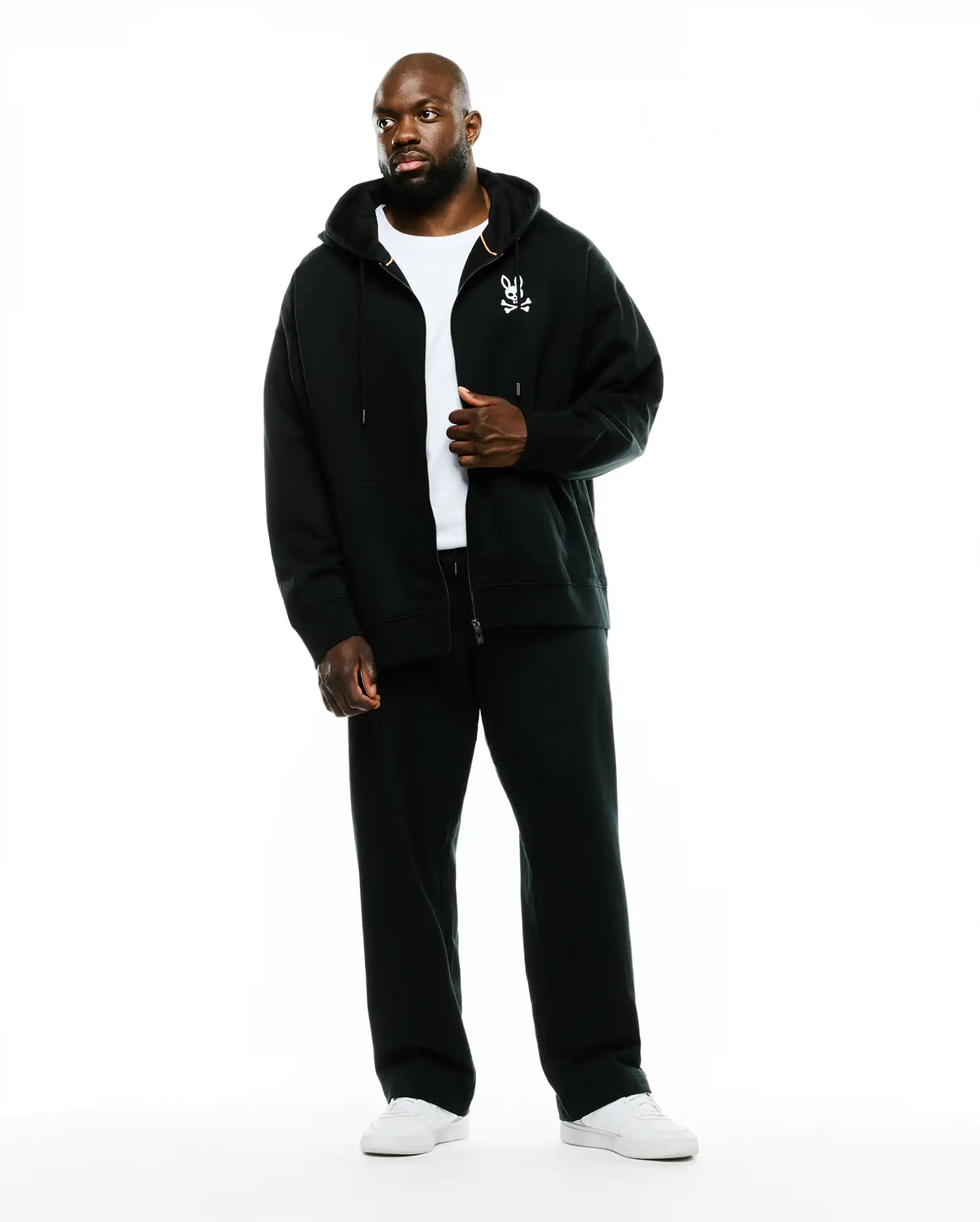 Psycho Bunny Big & Tall BIG & TALL HAIDEN FLEECE ZIP HOODIE BT0500014 felpa nera