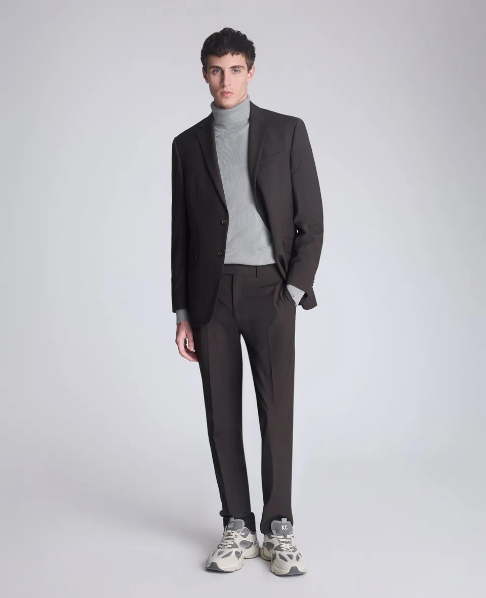 Kenneth Cole Reaction Clothing Ready Flex Slim Fit Nested Suit completo uomo marrone slim fit