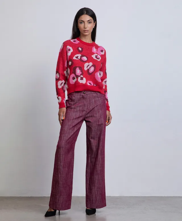 Markup Donna Maglieria Girocollo fiori jacquard maglia