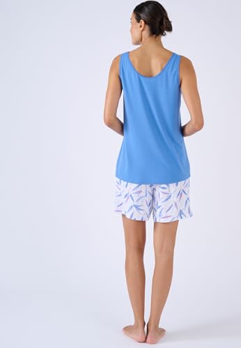 Damart Climatyl Pyjashort Maglia pigiama blu stampato 34-36 XS