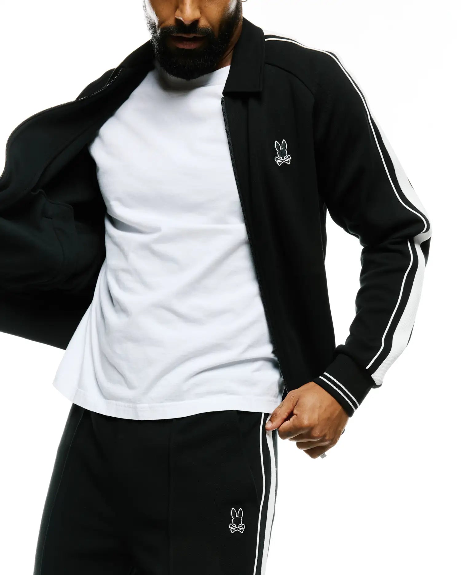Psycho Bunny Jackets Ceano Track Jacket MT0500206 giacca nera