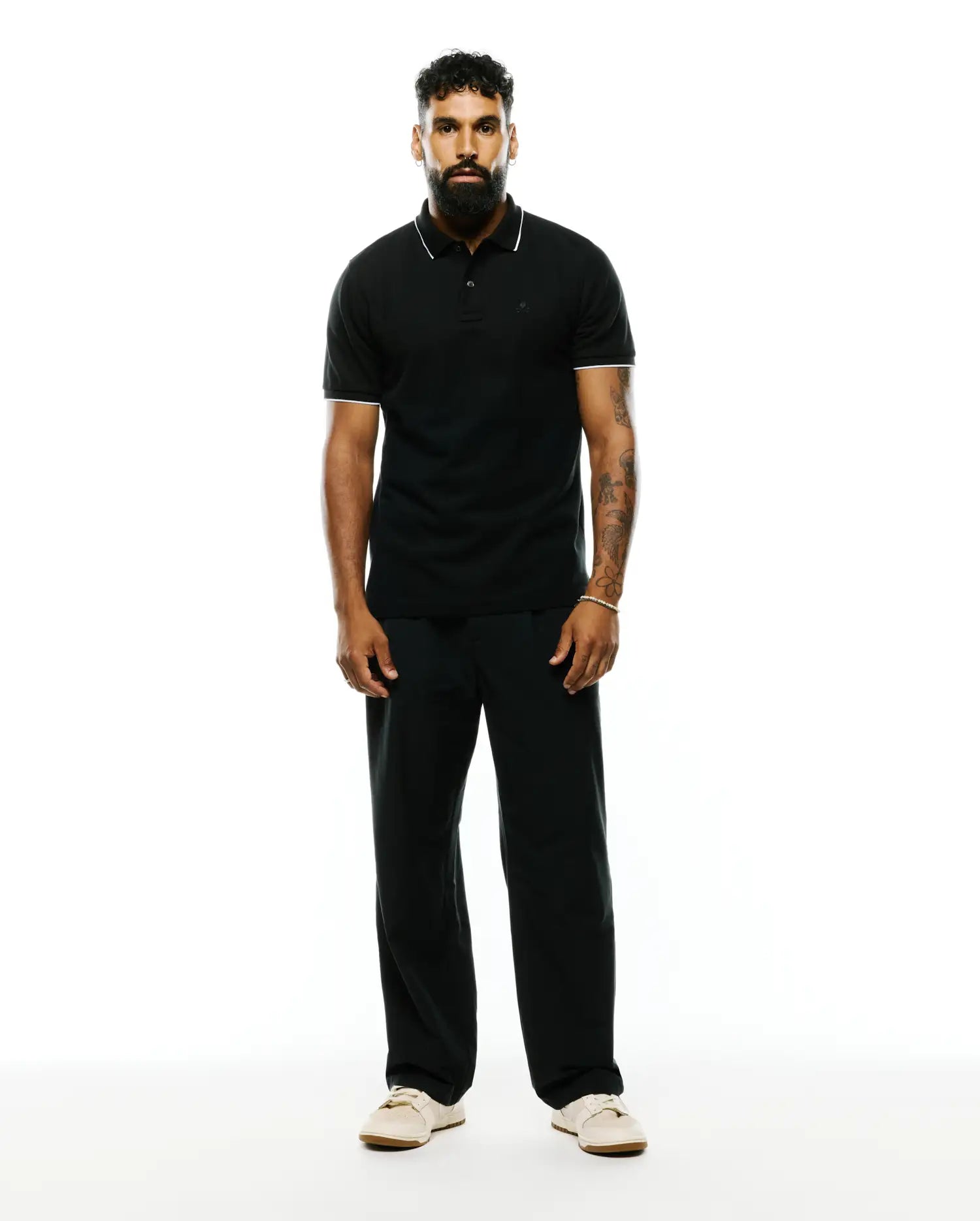 Psycho Bunny Men's Polos MEN'S RINGSTON PIMA PIQUE POLO polo nera in cotone Pima