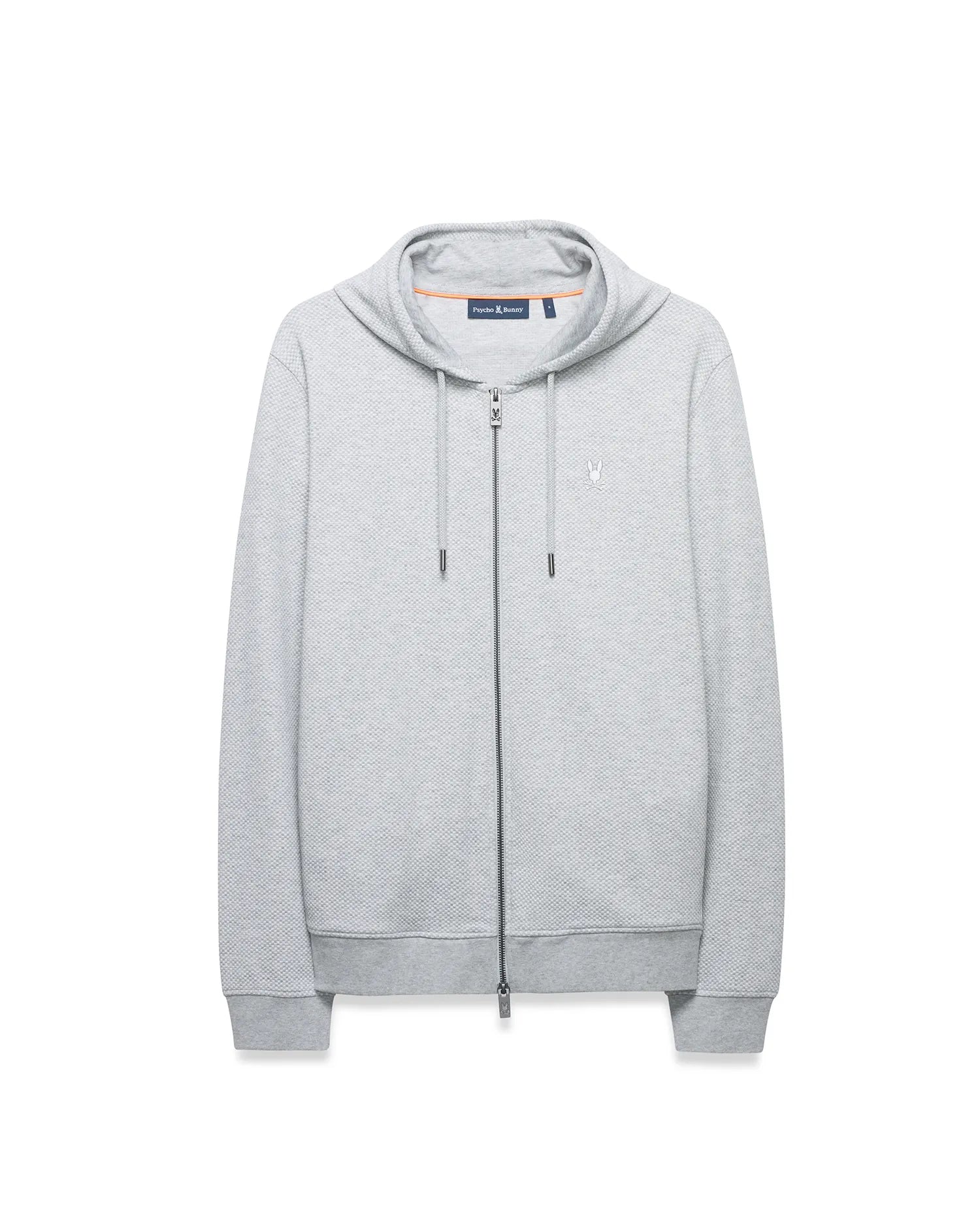 Psycho Bunny Men's Sweatshirts & Hoodies Marc Textured Full Zip Hoodie MT0500199 felpa grigia