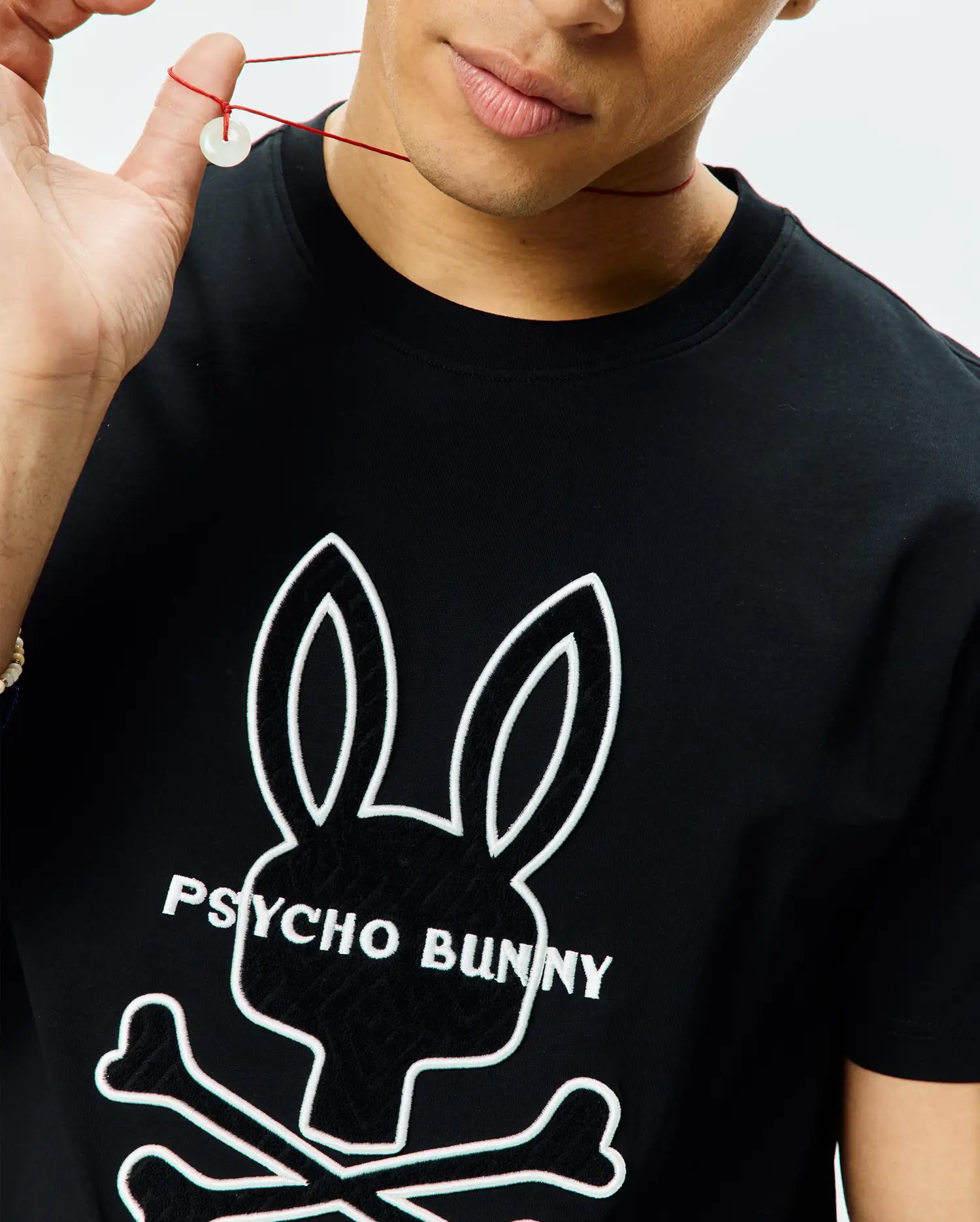 Psycho Bunny Men's Tees Craig Graphic Tee T-shirt nera cotone