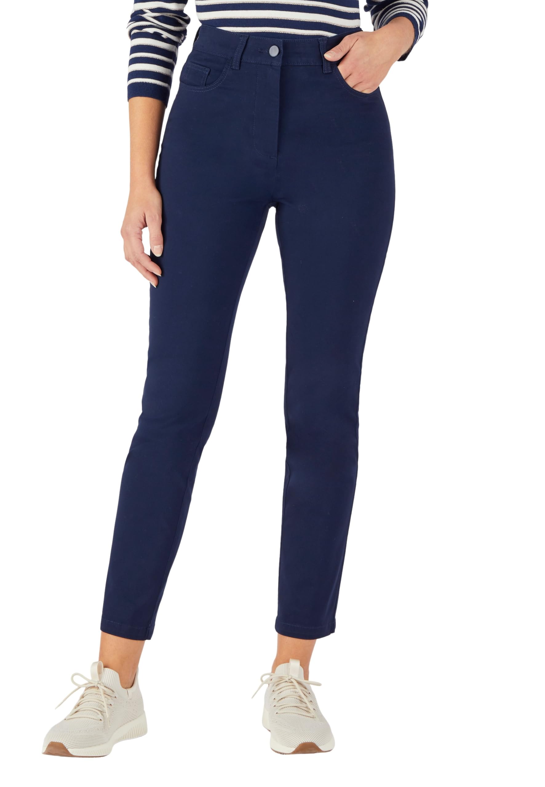 Damart Prêt-à-porter Pantaloni da donna slim 7/8 pantaloni bianco