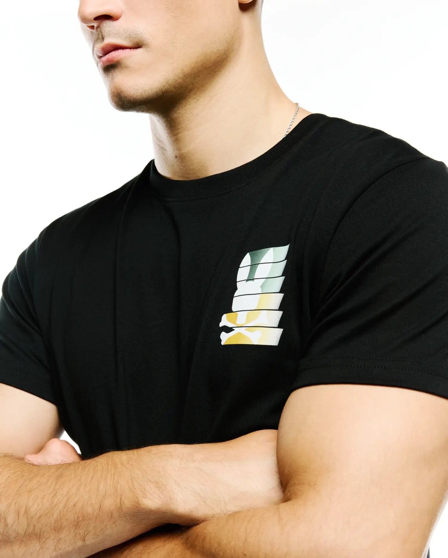 Psycho Bunny Men's Tees Cyprian Back Graphic Tee t-shirt nera Pima