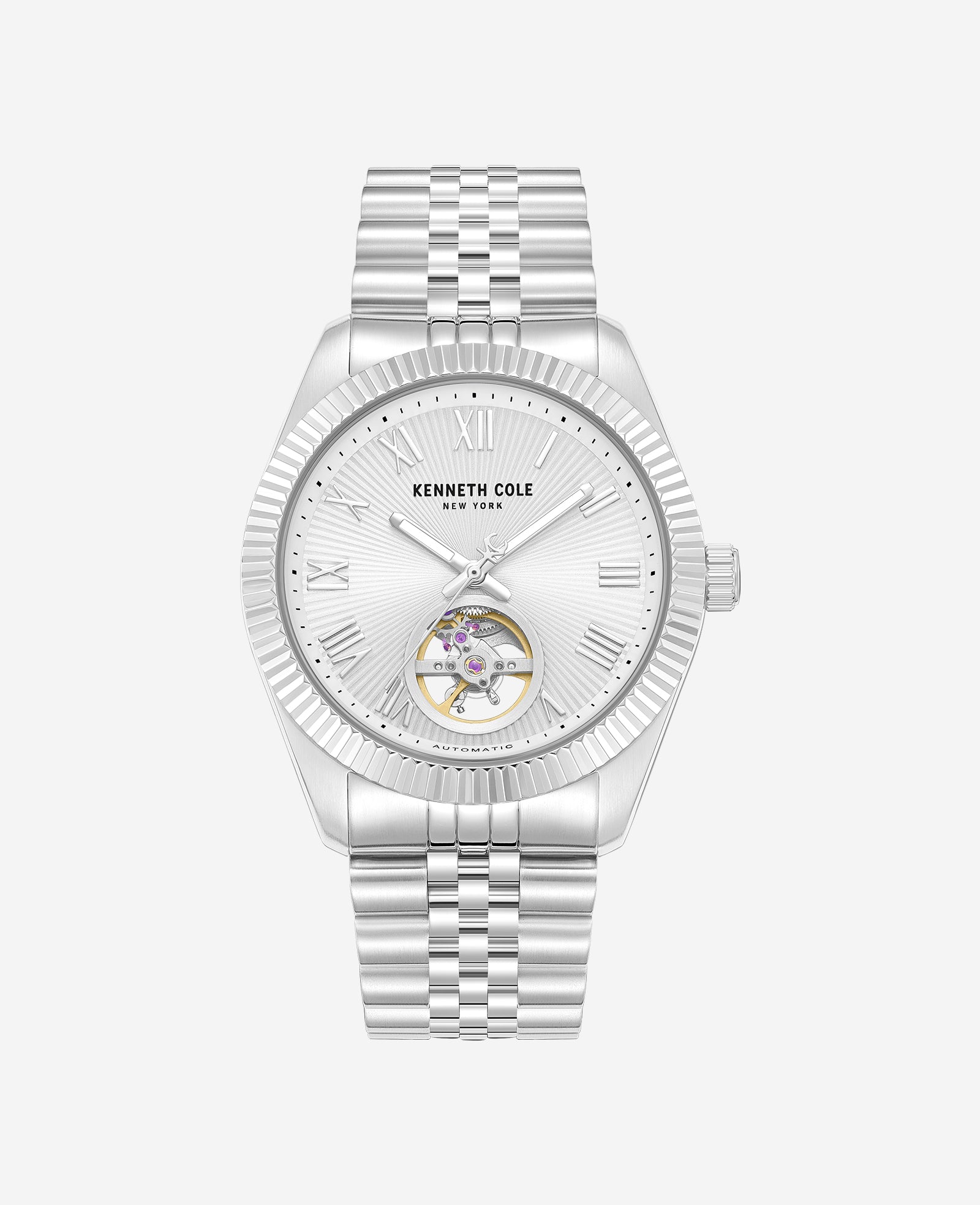 Kenneth Cole Reaction Watches Open Heart Automatic Bracelet Watch orologio Silver, automatico