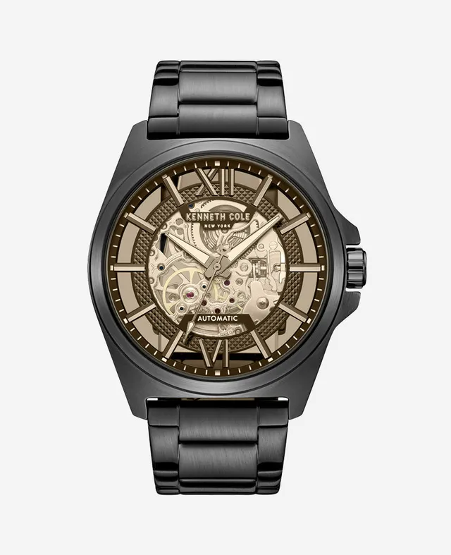 Kenneth Cole Reaction Skeleton Automatic Bracelet Watch orologio nero automatico