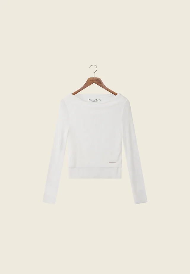 House Of Sunny Womens Tops White Long Sleeve Double Layer Top maglia