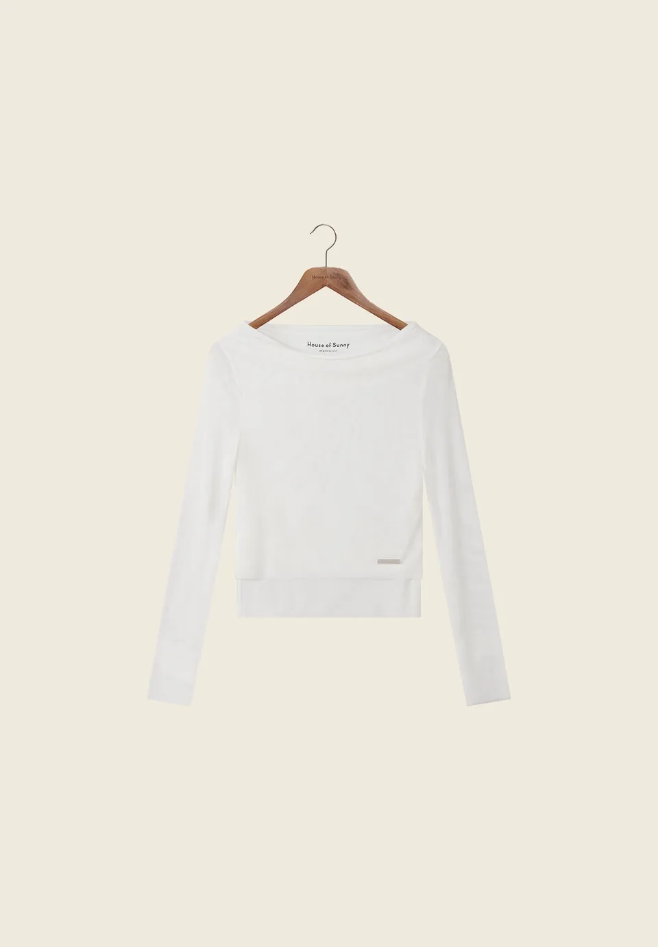 House Of Sunny Womens Tops White Long Sleeve Double Layer Top maglia