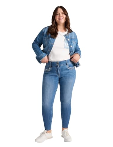 Fiorella Rubino Jeans skinny con ricamo di perle curvy