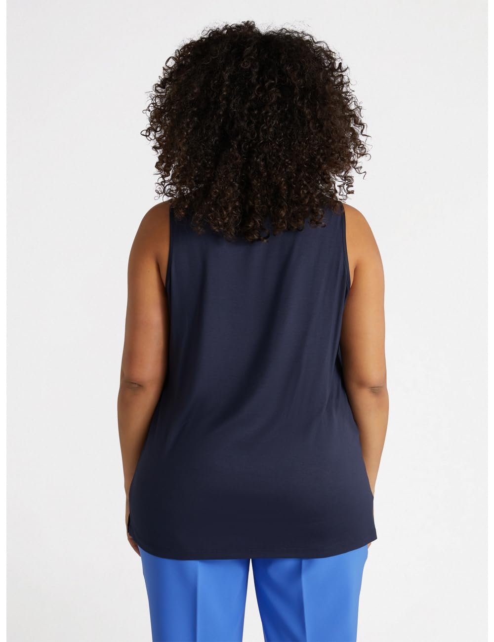Fiorella Rubino Top e t-shirt Top in Due Tessuti con Scollo a V Blu S Plus
