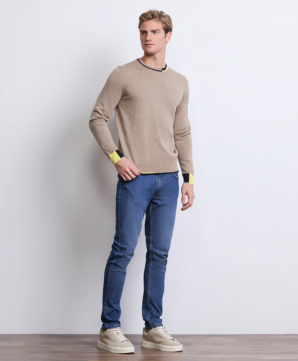 Markup Uomo Maglieria Girocollo bordi intarsi maglia