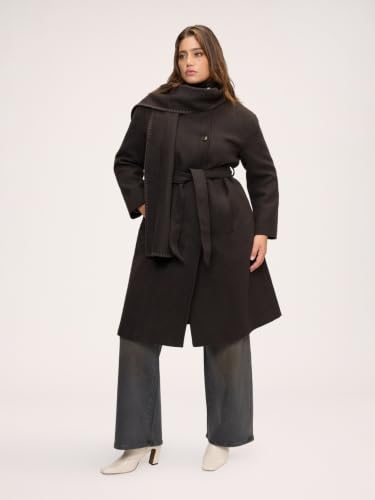 Fiorella Rubino Cappotti e Trench Cappotto misto lana con cintura cappotto 46 Plus