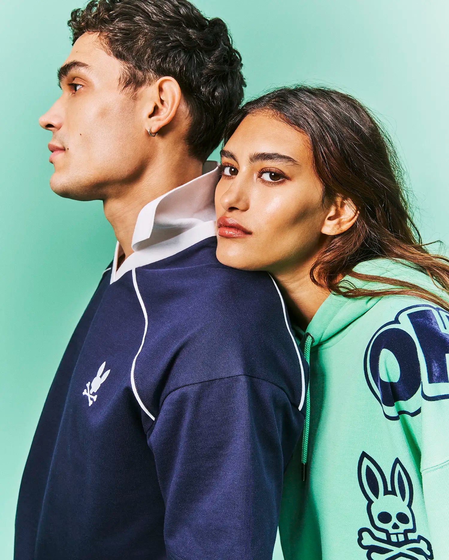 Psycho Bunny Men's Sweatshirts & Hoodies MENS TOBY OVERSIZED HOODIE MT0500133 felpa verde oversize