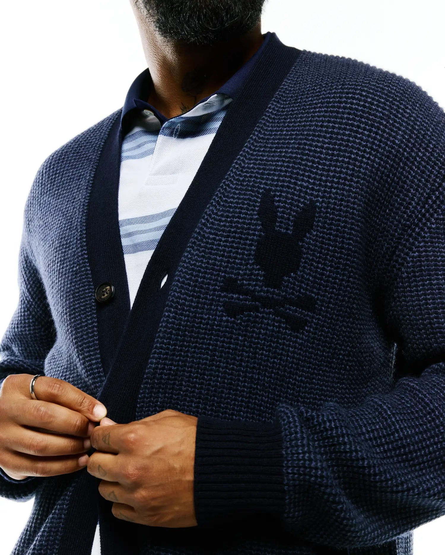 Psycho Bunny Men's Sweatshirts & Hoodies Men's Atkinson Wool Cardigan cardigan blu lana