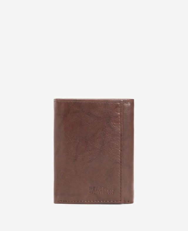 Kenneth Cole Reaction Belts, Wallets & Small Accessories Crunch Leather Slimfold Wallet portafoglio marrone anti-RFID