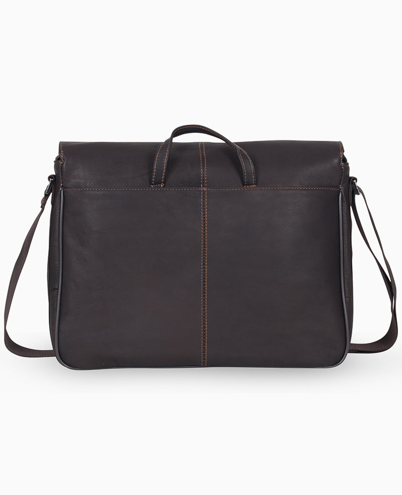 Kenneth Cole Reaction Colombian Leather borsa messenger marrone in pelle