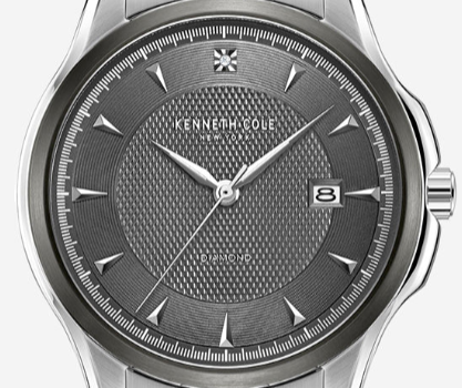 Kenneth Cole Reaction Genuine Diamond orologio nero e argento