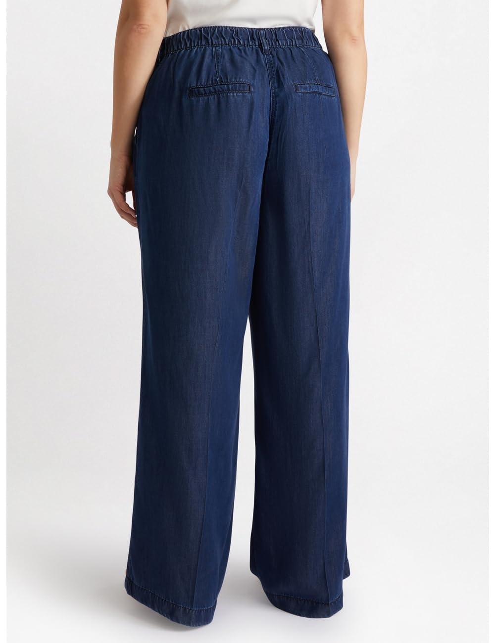 Fiorella Rubino Pantaloni Pantaloni Denim Wide Leg con Fibre in Tencel pantaloni taglia 46 Plus